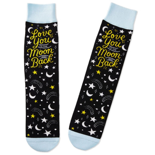 Hallmark : Love You To the Moon and Back Novelty Crew Socks - Hallmark : Love You To the Moon and Back Novelty Crew Socks