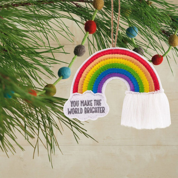 Hallmark : Make the World Brighter Rainbow Fabric Hallmark Ornament - Hallmark : Make the World Brighter Rainbow Fabric Hallmark Ornament