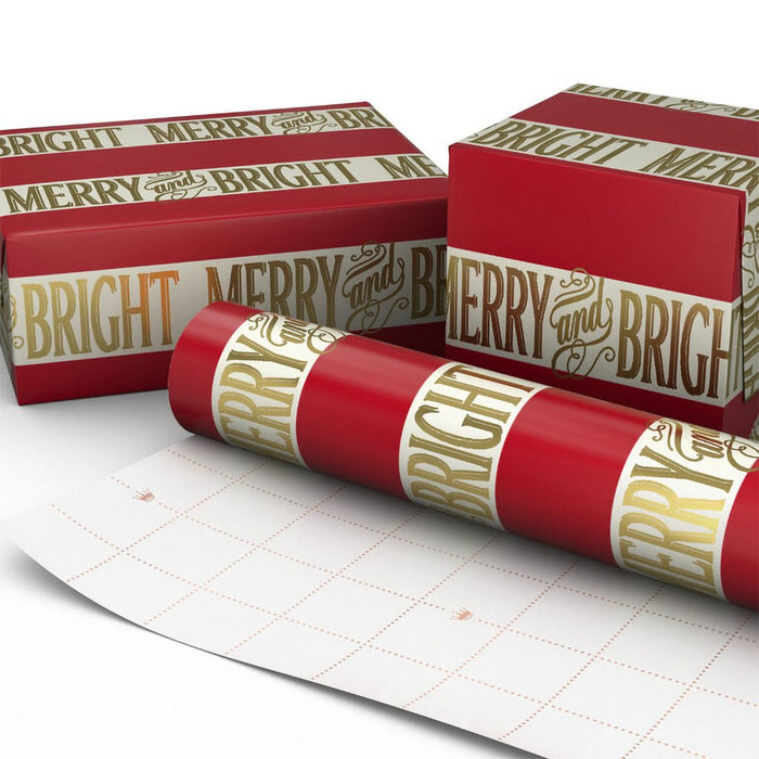 Hallmark : Merry and Bright Stripes Christmas Wrapping Paper Roll, 35 sq. ft. - Hallmark : Merry and Bright Stripes Christmas Wrapping Paper Roll, 35 sq. ft.