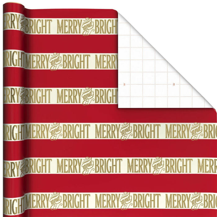 Hallmark : Merry and Bright Stripes Christmas Wrapping Paper Roll, 35 sq. ft. - Hallmark : Merry and Bright Stripes Christmas Wrapping Paper Roll, 35 sq. ft.