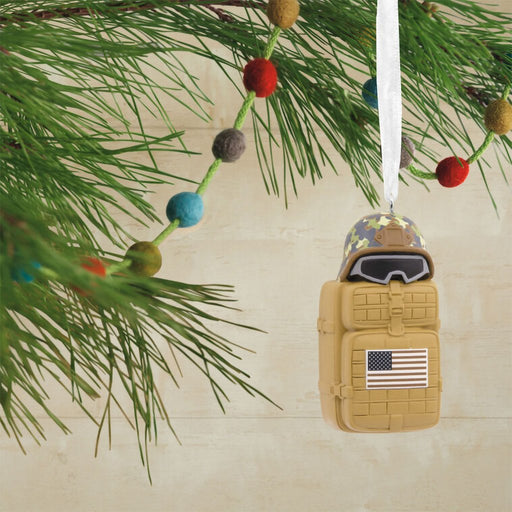 Hallmark : Military Helmet on Suitcase Hallmark Ornament - Hallmark : Military Helmet on Suitcase Hallmark Ornament