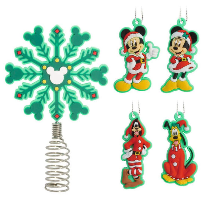 Hallmark : Mini Disney Mickey Mouse and Friends Hallmark Tree Topper and Ornaments, Set of 5 - Hallmark : Mini Disney Mickey Mouse and Friends Hallmark Tree Topper and Ornaments, Set of 5