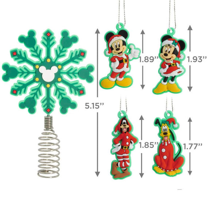 Hallmark : Mini Disney Mickey Mouse and Friends Hallmark Tree Topper and Ornaments, Set of 5 - Hallmark : Mini Disney Mickey Mouse and Friends Hallmark Tree Topper and Ornaments, Set of 5