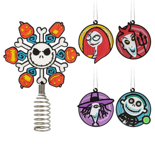 Hallmark : Mini Disney Tim Burton's The Nightmare Before Christmas Hallmark Tree Topper and Ornaments, Set of 5 - Hallmark : Mini Disney Tim Burton's The Nightmare Before Christmas Hallmark Tree Topper and Ornaments, Set of 5