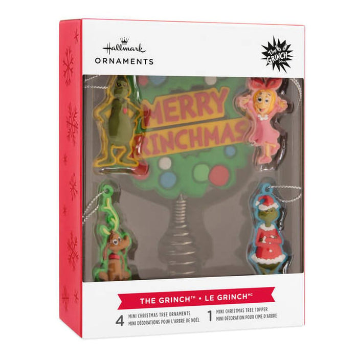 Hallmark : Mini Dr. Seuss's How the Grinch Stole Christmas!™ Hallmark Tree Topper and Ornaments, Set of 5 - Hallmark : Mini Dr. Seuss's How the Grinch Stole Christmas!™ Hallmark Tree Topper and Ornaments, Set of 5