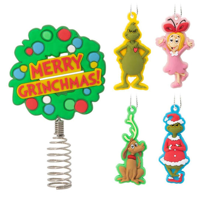 Hallmark : Mini Dr. Seuss's How the Grinch Stole Christmas!™ Hallmark Tree Topper and Ornaments, Set of 5 - Hallmark : Mini Dr. Seuss's How the Grinch Stole Christmas!™ Hallmark Tree Topper and Ornaments, Set of 5