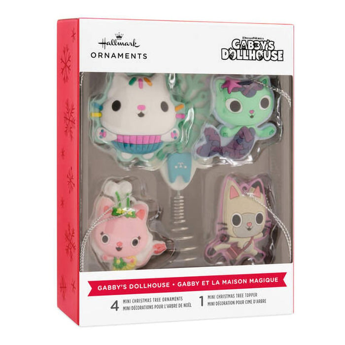 Hallmark : Mini DreamWorks Animation Gabby's Dollhouse Hallmark Tree Topper and Ornaments, Set of 5 - Hallmark : Mini DreamWorks Animation Gabby's Dollhouse Hallmark Tree Topper and Ornaments, Set of 5