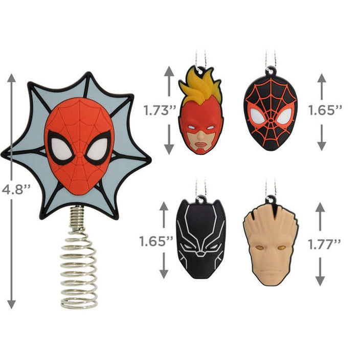 Hallmark : Mini Marvel Super Heroes Hallmark Tree Topper and Ornaments, Set of 5 - Hallmark : Mini Marvel Super Heroes Hallmark Tree Topper and Ornaments, Set of 5