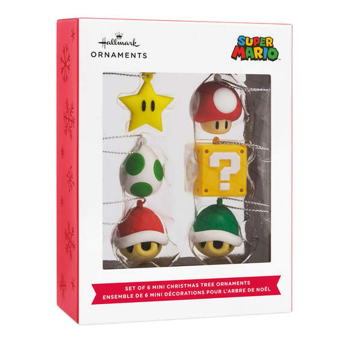 Hallmark : Mini Nintendo Super Mario™ Shatterproof Hallmark Ornaments, Set of 6 - Hallmark : Mini Nintendo Super Mario™ Shatterproof Hallmark Ornaments, Set of 6