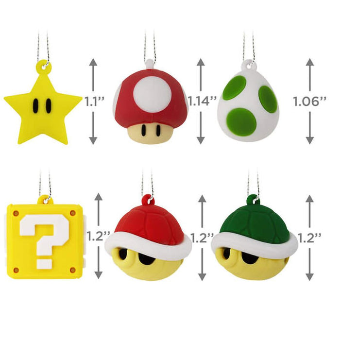 Hallmark : Mini Nintendo Super Mario™ Shatterproof Hallmark Ornaments, Set of 6 - Hallmark : Mini Nintendo Super Mario™ Shatterproof Hallmark Ornaments, Set of 6