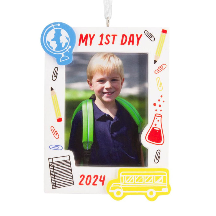 Hallmark : My First Day School 2024 Photo Frame Hallmark Ornament - Hallmark : My First Day School 2024 Photo Frame Hallmark Ornament