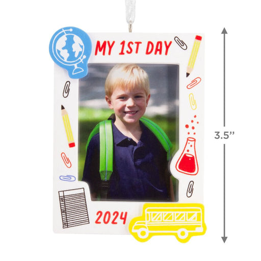 Hallmark : My First Day School 2024 Photo Frame Hallmark Ornament - Hallmark : My First Day School 2024 Photo Frame Hallmark Ornament