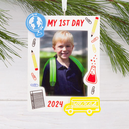 Hallmark : My First Day School 2024 Photo Frame Hallmark Ornament - Hallmark : My First Day School 2024 Photo Frame Hallmark Ornament