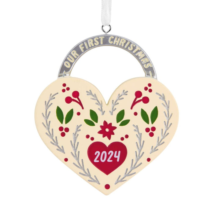 Hallmark : Our First Christmas Heart 2024 Hallmark Ornament - Hallmark : Our First Christmas Heart 2024 Hallmark Ornament