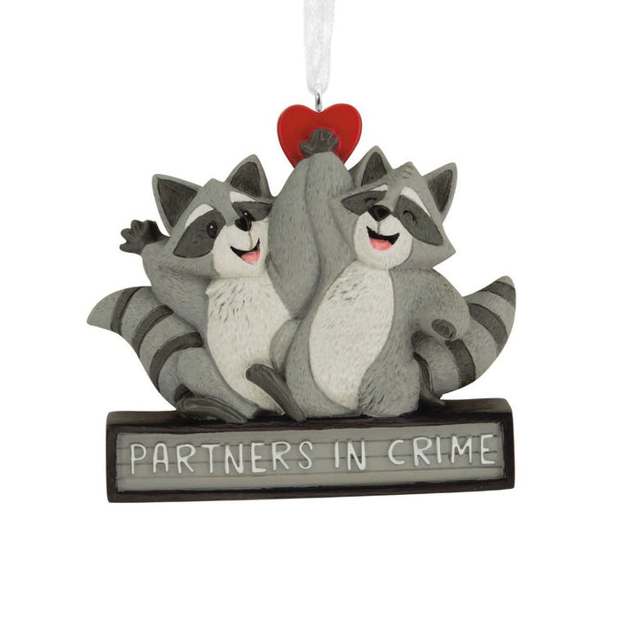 Hallmark : Partners in Crime Raccoons Hallmark Ornament - Hallmark : Partners in Crime Raccoons Hallmark Ornament