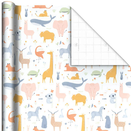 Hallmark : Pastel Animals Jumbo Wrapping Paper, 90 sq. ft. - Hallmark : Pastel Animals Jumbo Wrapping Paper, 90 sq. ft.