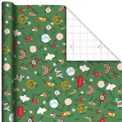 Hallmark : Peace on Earth Ornaments Christmas Wrapping Paper Roll, 22.5 sq. ft. - Hallmark : Peace on Earth Ornaments Christmas Wrapping Paper Roll, 22.5 sq. ft.