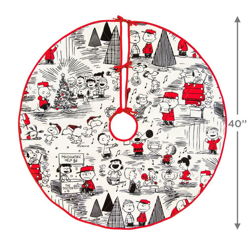 Hallmark : Peanuts® Fabric Hallmark Tree Skirt, 40" - Hallmark : Peanuts® Fabric Hallmark Tree Skirt, 40"