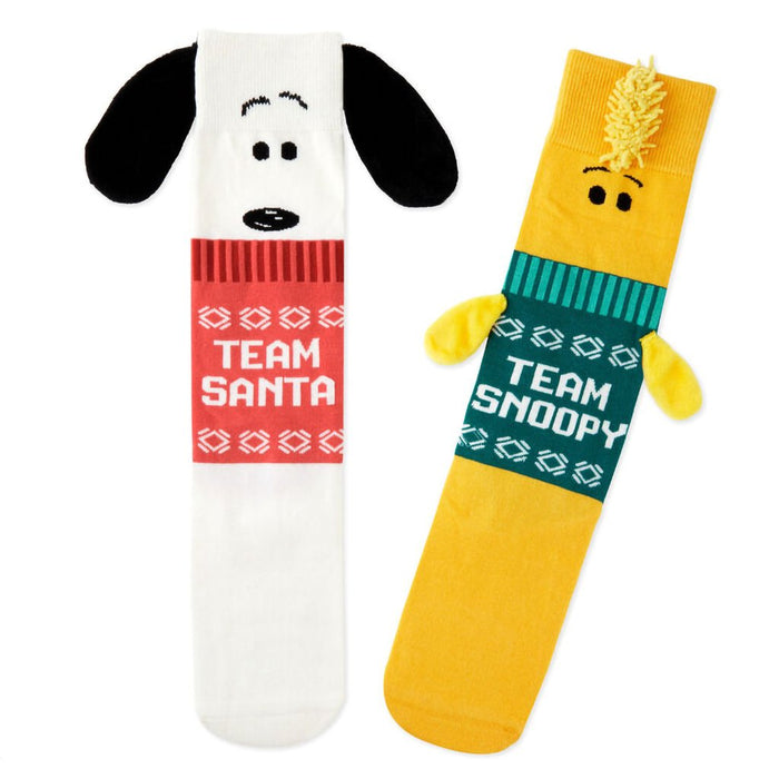 Hallmark : Peanuts® Snoopy and Woodstock in Christmas Sweaters Mismatched Novelty Socks - Hallmark : Peanuts® Snoopy and Woodstock in Christmas Sweaters Mismatched Novelty Socks