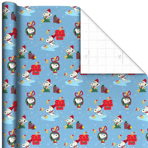 Hallmark : Peanuts® Snoopy and Woodstock on Blue Jumbo Christmas Wrapping Paper Roll, 70 sq. ft. - Hallmark : Peanuts® Snoopy and Woodstock on Blue Jumbo Christmas Wrapping Paper Roll, 70 sq. ft.