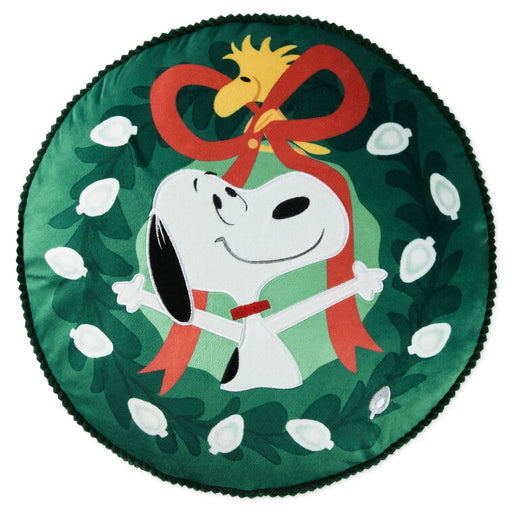 Hallmark : Peanuts® Snoopy Wreath Light - Up Pillow, 17" - Hallmark : Peanuts® Snoopy Wreath Light - Up Pillow, 17"