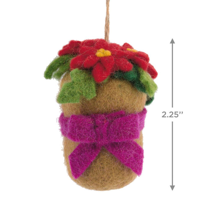 Hallmark : Poinsettias Fabric Hallmark Ornament - Hallmark : Poinsettias Fabric Hallmark Ornament