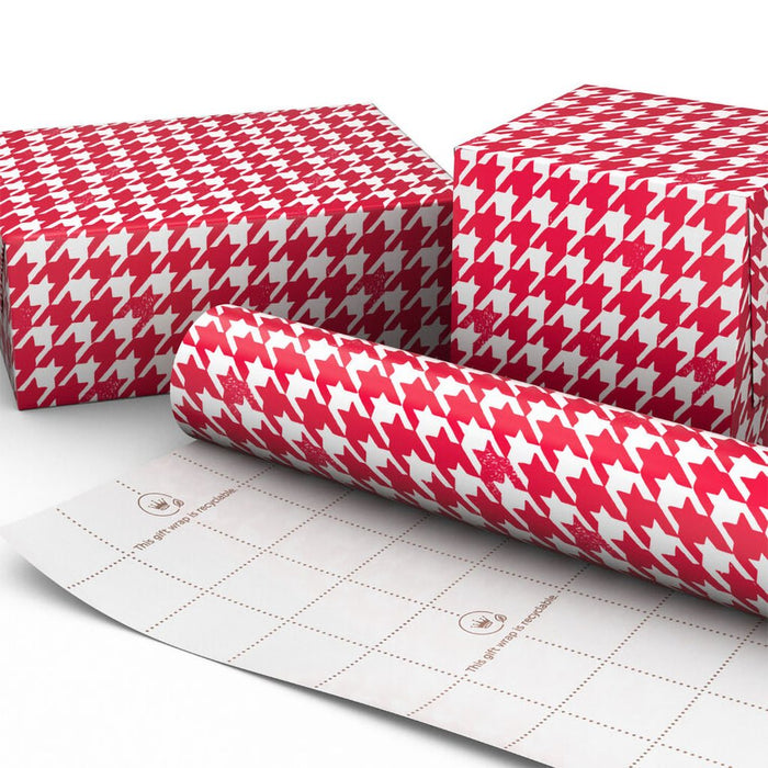 Hallmark : Red and White Houndstooth Holiday Wrapping Paper Roll, 35 sq. ft. - Hallmark : Red and White Houndstooth Holiday Wrapping Paper Roll, 35 sq. ft.