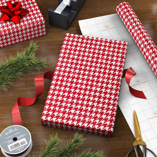 Hallmark : Red and White Houndstooth Jumbo Wrapping Paper Roll, 90 sq. ft. - Hallmark : Red and White Houndstooth Jumbo Wrapping Paper Roll, 90 sq. ft.