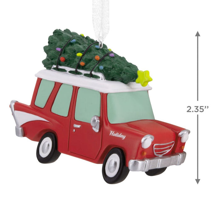 Hallmark : Red Car With Tree Hallmark Ornament - Hallmark : Red Car With Tree Hallmark Ornament