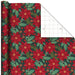 Hallmark : Red Poinsettias on Green Jumbo Christmas Wrapping Paper Roll, 90 sq. ft. - Hallmark : Red Poinsettias on Green Jumbo Christmas Wrapping Paper Roll, 90 sq. ft.