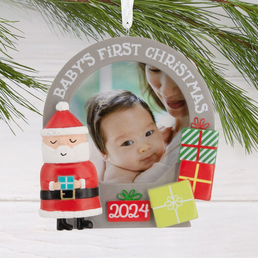 Hallmark : Santa and Presents Baby's First Christmas 2024 Photo Frame Hallmark Ornament - Hallmark : Santa and Presents Baby's First Christmas 2024 Photo Frame Hallmark Ornament