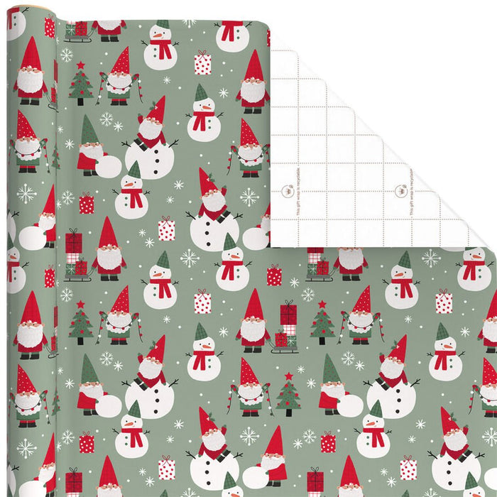 Hallmark : Santa Gnomes on Sage Christmas Wrapping Paper Roll, 22.5 sq. ft. - Hallmark : Santa Gnomes on Sage Christmas Wrapping Paper Roll, 22.5 sq. ft.