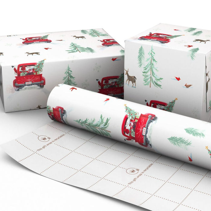 Hallmark : Santa in Red Truck Christmas Wrapping Paper Roll, 22.5 sq. ft. - Hallmark : Santa in Red Truck Christmas Wrapping Paper Roll, 22.5 sq. ft.