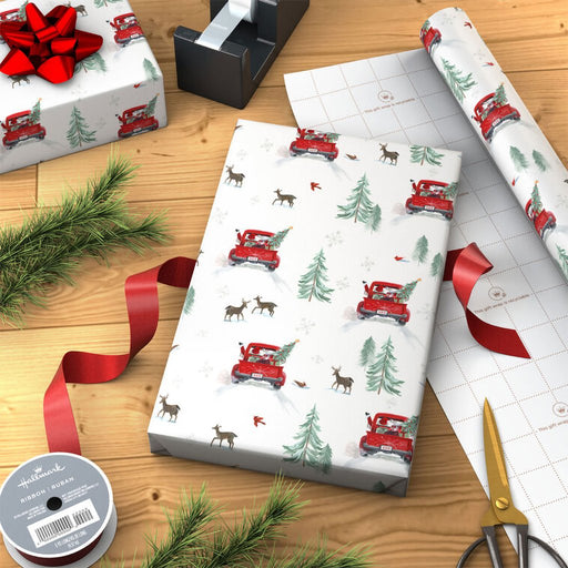 Hallmark : Santa in Red Truck Christmas Wrapping Paper Roll, 22.5 sq. ft. - Hallmark : Santa in Red Truck Christmas Wrapping Paper Roll, 22.5 sq. ft.