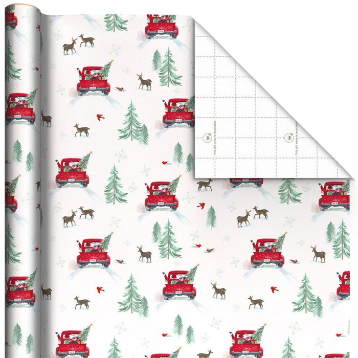 Hallmark : Santa in Red Truck Christmas Wrapping Paper Roll, 22.5 sq. ft. - Hallmark : Santa in Red Truck Christmas Wrapping Paper Roll, 22.5 sq. ft.