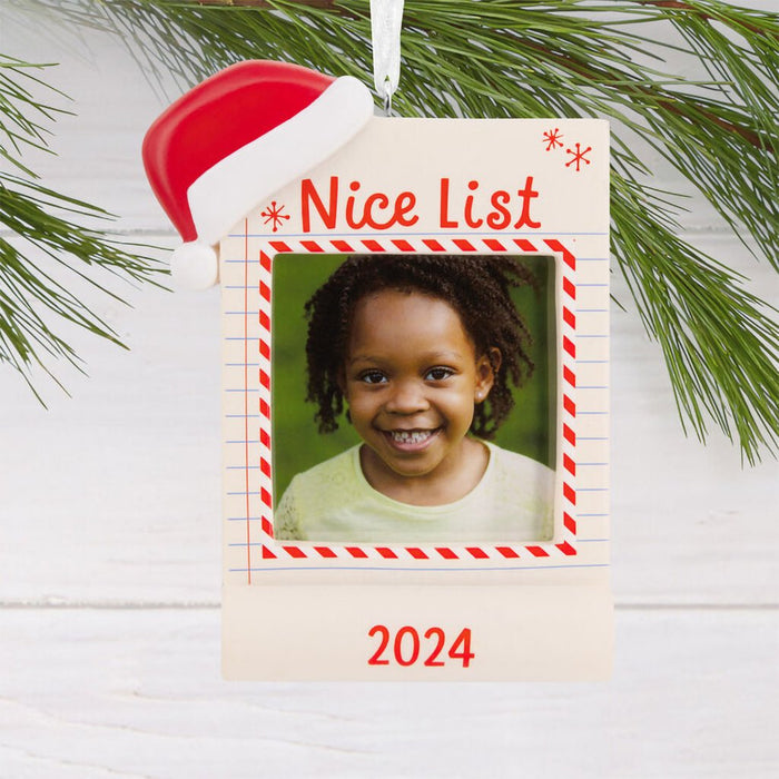 Hallmark : Santa Nice List 2024 Photo Frame Hallmark Ornament - Hallmark : Santa Nice List 2024 Photo Frame Hallmark Ornament