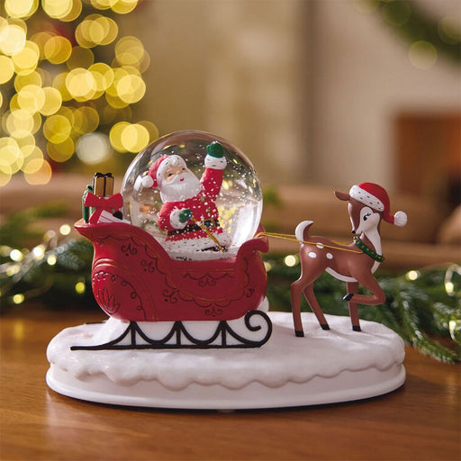 Hallmark : Santa's Sleigh Musical Snow Globe Figurine, 5.6" - Hallmark : Santa's Sleigh Musical Snow Globe Figurine, 5.6"