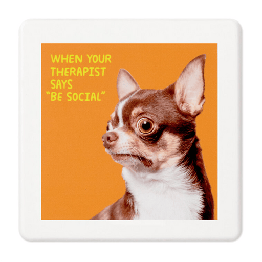 Hallmark : Scared Chihuahua Photo Funny Coaster - Hallmark : Scared Chihuahua Photo Funny Coaster