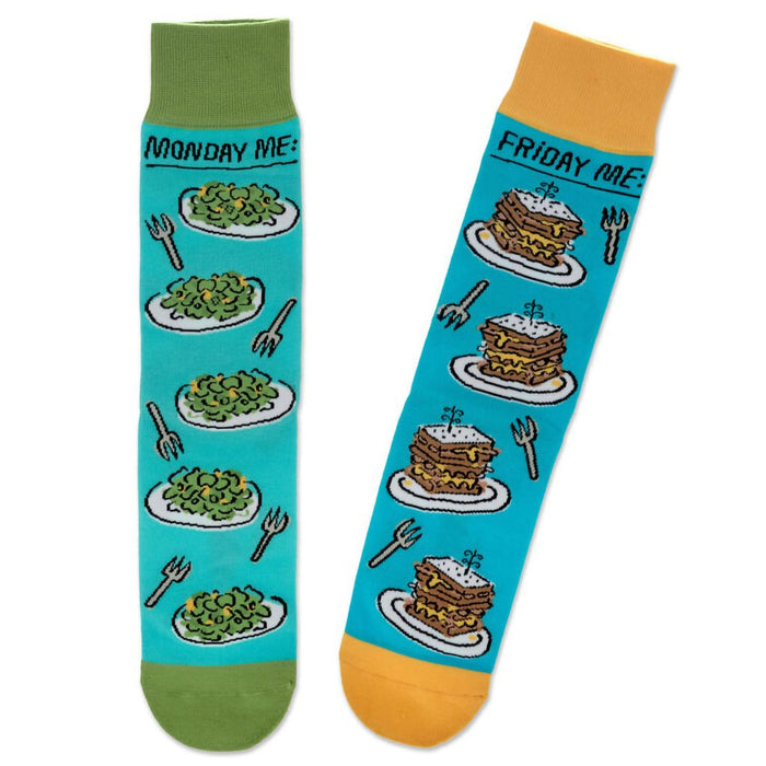 Hallmark : Shoebox Monday vs. Friday Funny Crew Socks - Hallmark : Shoebox Monday vs. Friday Funny Crew Socks