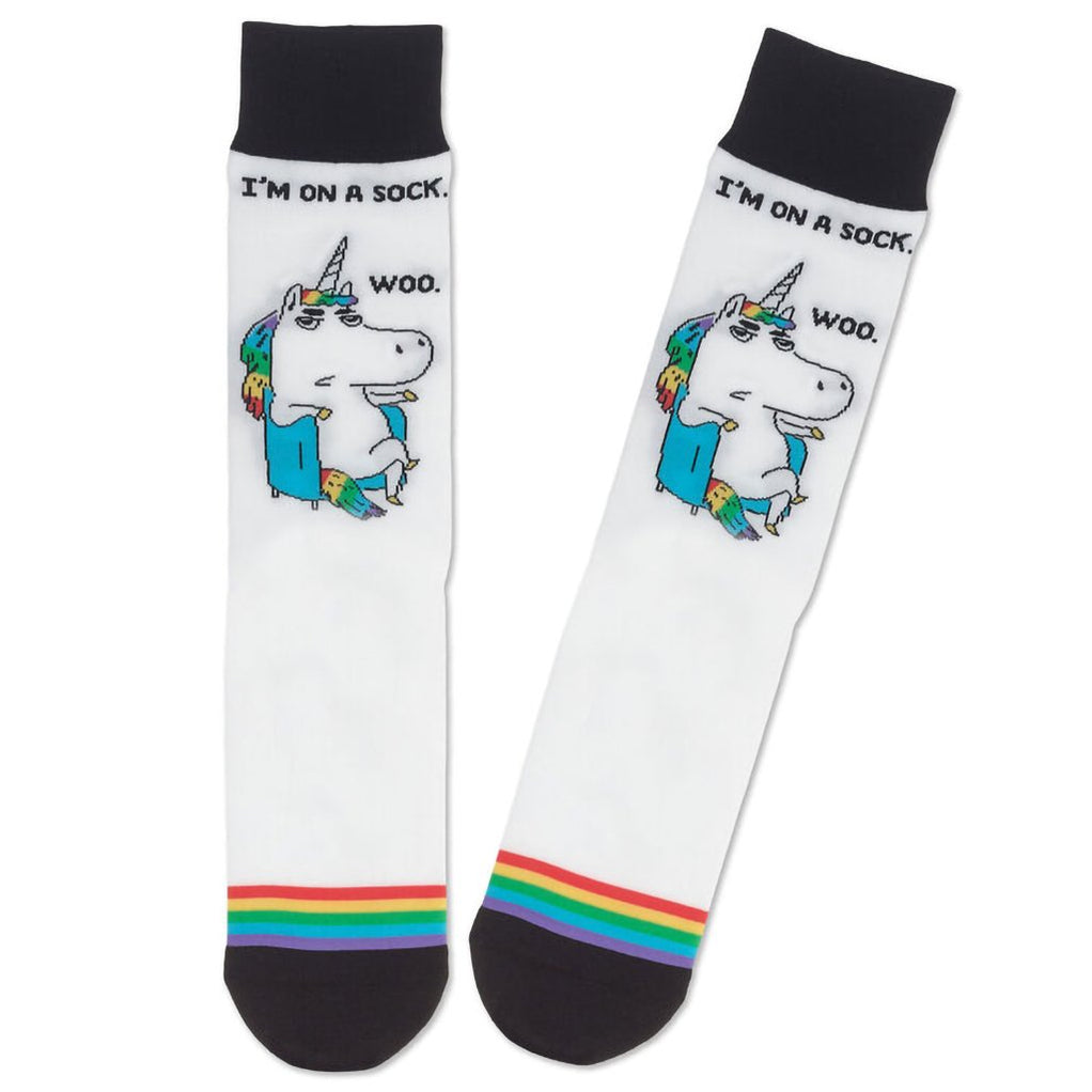 Hallmark : Shoebox Sarcastic Unicorn Funny Crew Socks — Annies Hallmark ...