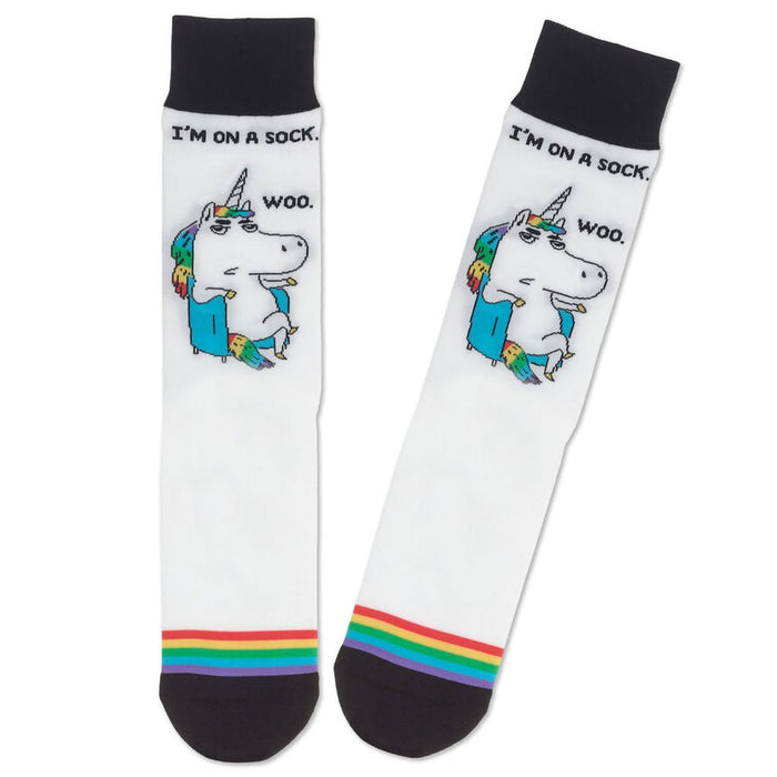 Hallmark : Shoebox Sarcastic Unicorn Funny Crew Socks - Hallmark : Shoebox Sarcastic Unicorn Funny Crew Socks