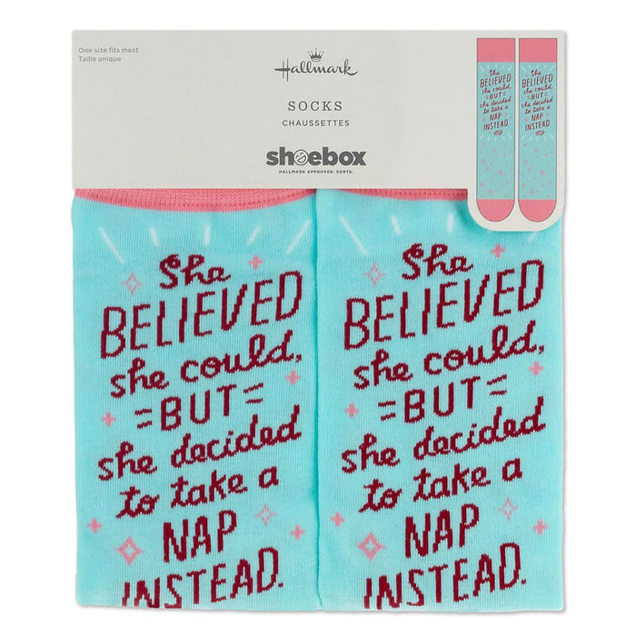 Hallmark : Shoebox She Believed Funny Crew Socks - Hallmark : Shoebox She Believed Funny Crew Socks