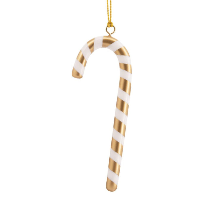 Hallmark : Signature Gold and White Candy Cane Hallmark Ornament - Hallmark : Signature Gold and White Candy Cane Hallmark Ornament