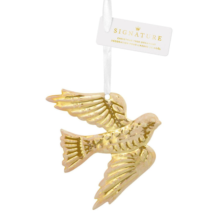 Hallmark : Signature Gold Dove Hallmark Ornament - Hallmark : Signature Gold Dove Hallmark Ornament