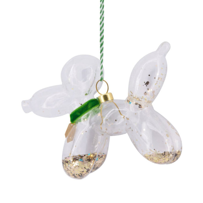 Hallmark : Signature Green and Gold Balloon Dog Glass Hallmark Ornament - Hallmark : Signature Green and Gold Balloon Dog Glass Hallmark Ornament