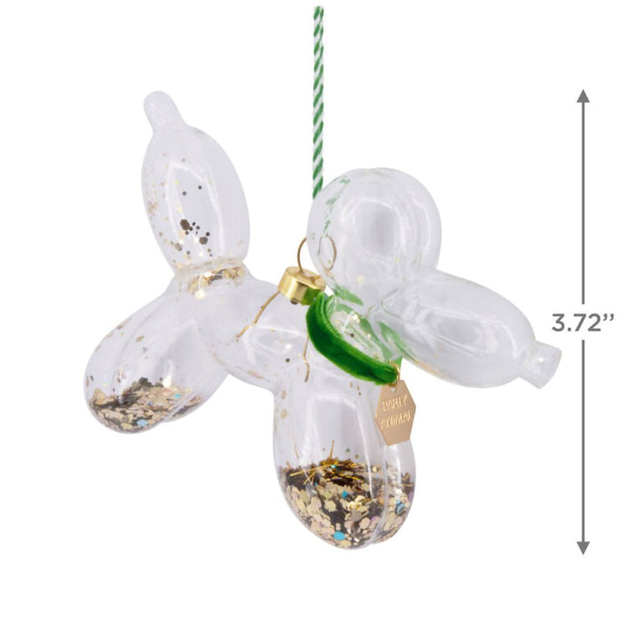 Hallmark : Signature Green and Gold Balloon Dog Glass Hallmark Ornament - Hallmark : Signature Green and Gold Balloon Dog Glass Hallmark Ornament