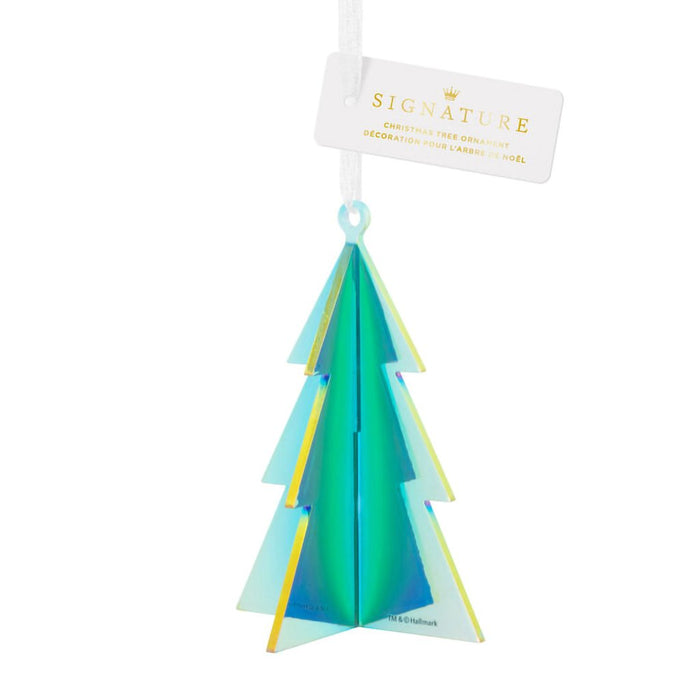 Hallmark : Signature Iridescent Green Tree Acrylic Hallmark Ornament - Hallmark : Signature Iridescent Green Tree Acrylic Hallmark Ornament