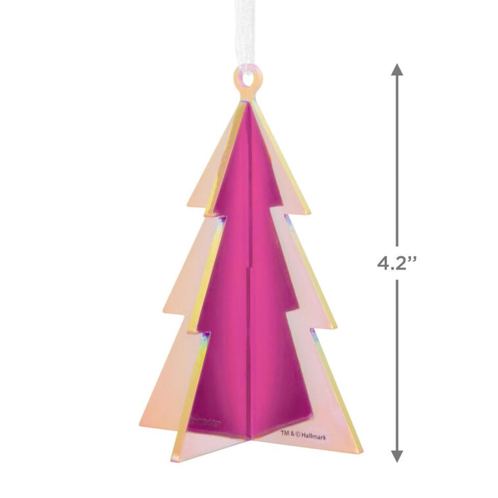 Hallmark : Signature Iridescent Pink Tree Acrylic Hallmark Ornament - Hallmark : Signature Iridescent Pink Tree Acrylic Hallmark Ornament