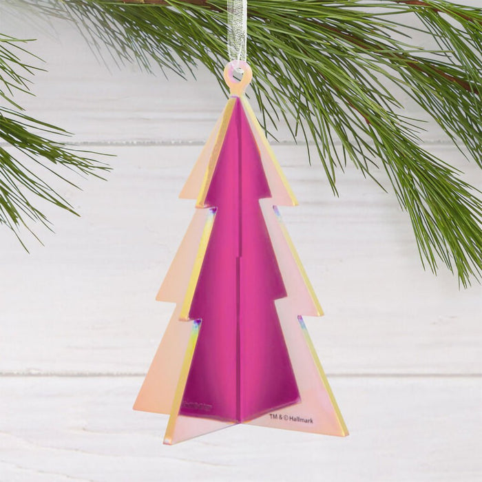 Hallmark : Signature Iridescent Pink Tree Acrylic Hallmark Ornament - Hallmark : Signature Iridescent Pink Tree Acrylic Hallmark Ornament