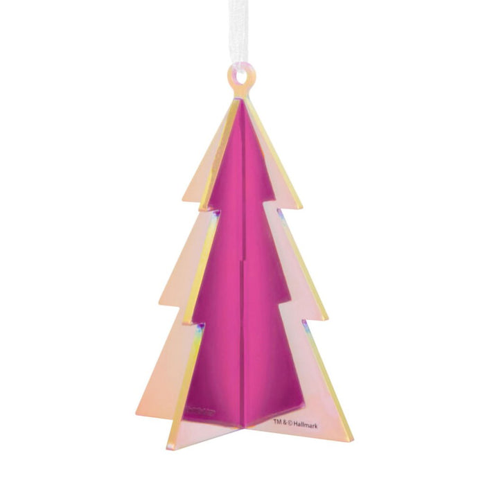 Hallmark : Signature Iridescent Pink Tree Acrylic Hallmark Ornament - Hallmark : Signature Iridescent Pink Tree Acrylic Hallmark Ornament